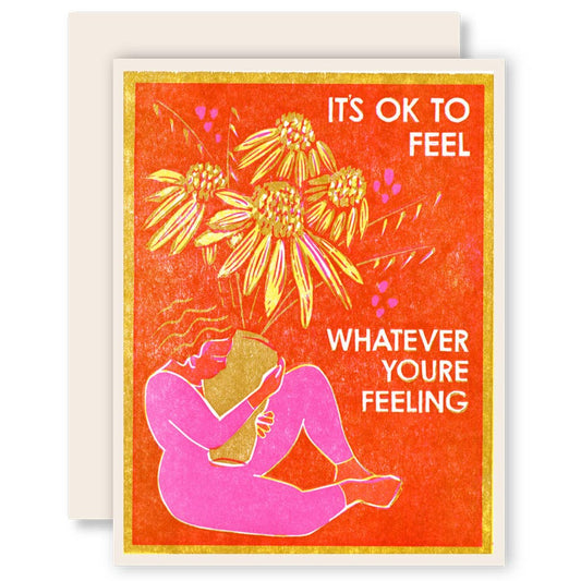 It's Okay to Feel (Coneflowers) Sympathy Card - Spiral Circle