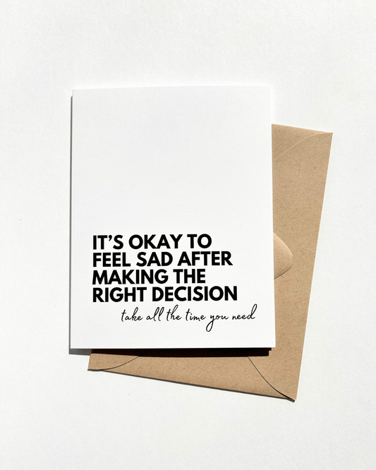 It's Okay to Feel Sad Divorce Card Breakup Encouragement - Spiral Circle