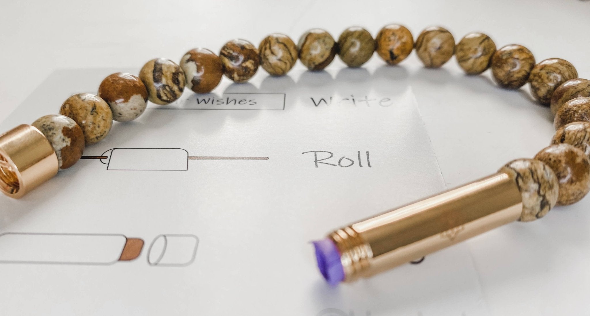 Jasper - Wish bead Bracelet - Picture and Picasso Jasper - Spiral Circle