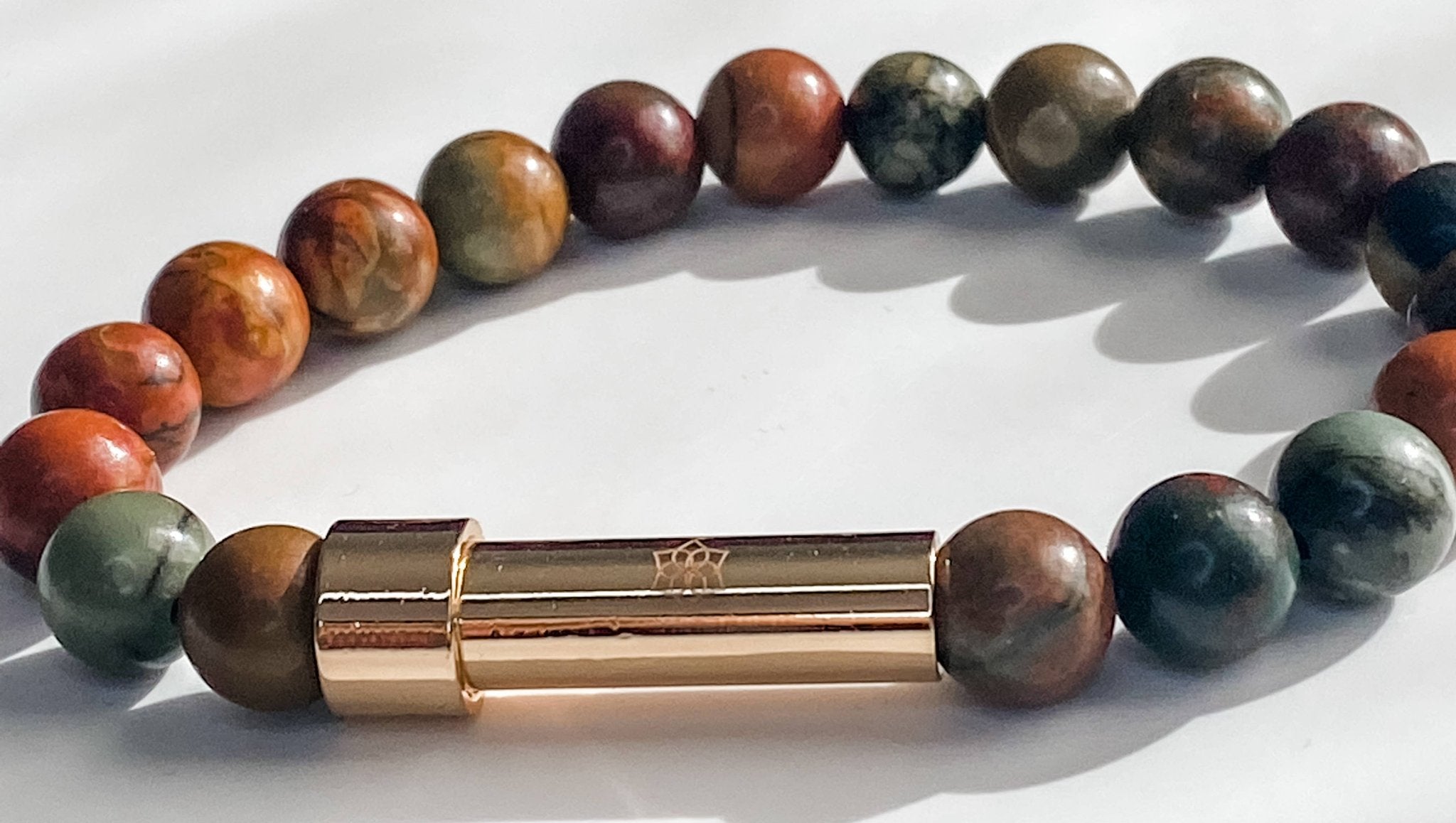Jasper - Wish bead Bracelet - Picture and Picasso Jasper - Spiral Circle
