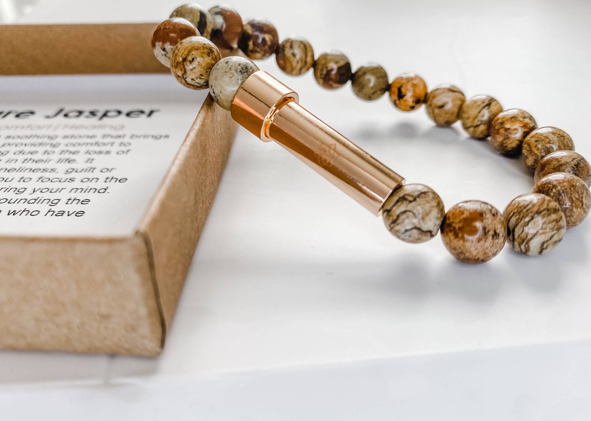 Jasper - Wish bead Bracelet - Picture and Picasso Jasper - Spiral Circle