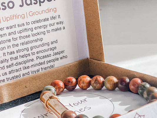 Jasper - Wish bead Bracelet - Picture and Picasso Jasper - Spiral Circle