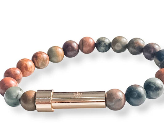 Jasper - Wish bead Bracelet - Picture and Picasso Jasper - Spiral Circle