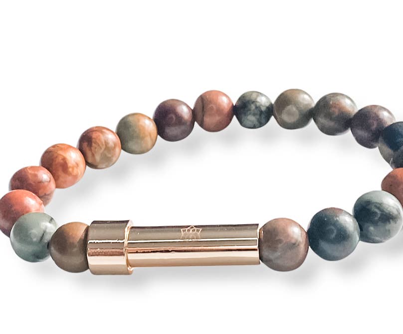 Jasper - Wish bead Bracelet - Picture and Picasso Jasper - Spiral Circle