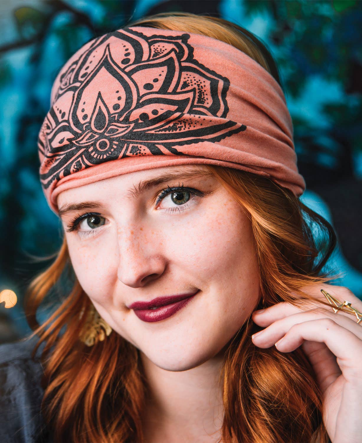 Jewel Lotus Boho Headband - Spiral Circle