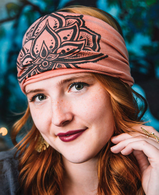 Jewel Lotus Boho Headband - Spiral Circle