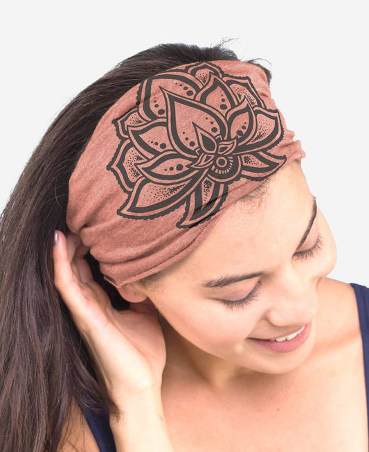 Jewel Lotus Boho Headband - Spiral Circle