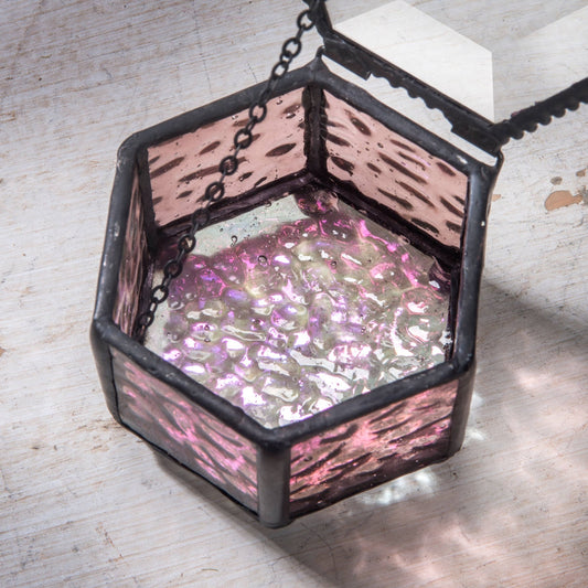 Jewelry Box Pink Rose Glass - Box 925 - Spiral Circle