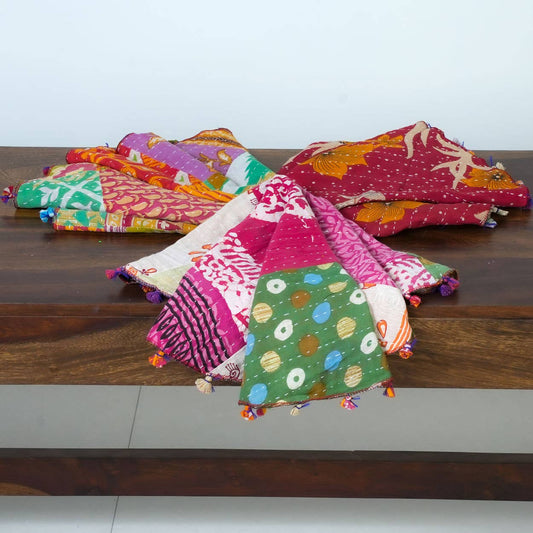 Kantha Tablecloth 25" Circle - Spiral Circle