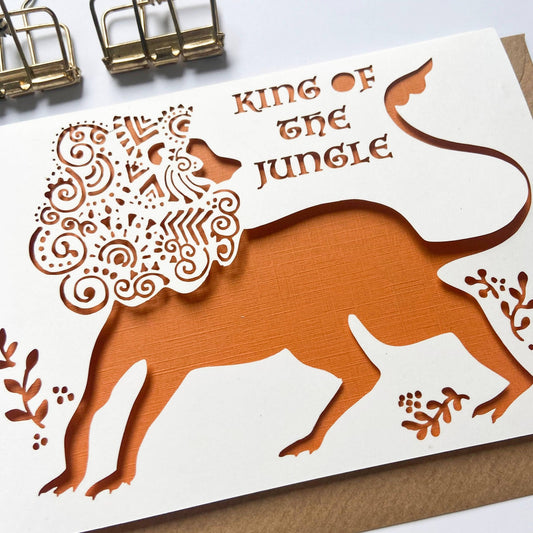 King of the jungle card, Lion birthday card - Spiral Circle