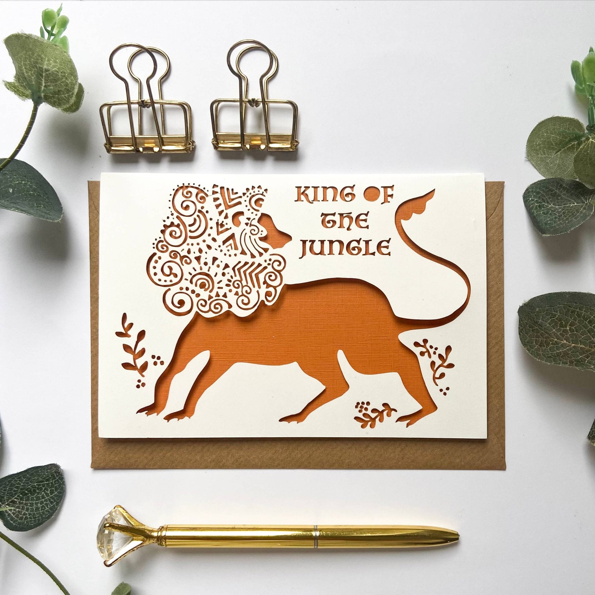 King of the jungle card, Lion birthday card - Spiral Circle