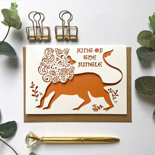 King of the jungle card, Lion birthday card - Spiral Circle