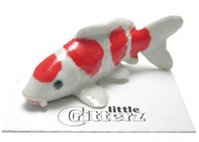 Kohaku Koi Porcelain Miniature - Spiral Circle