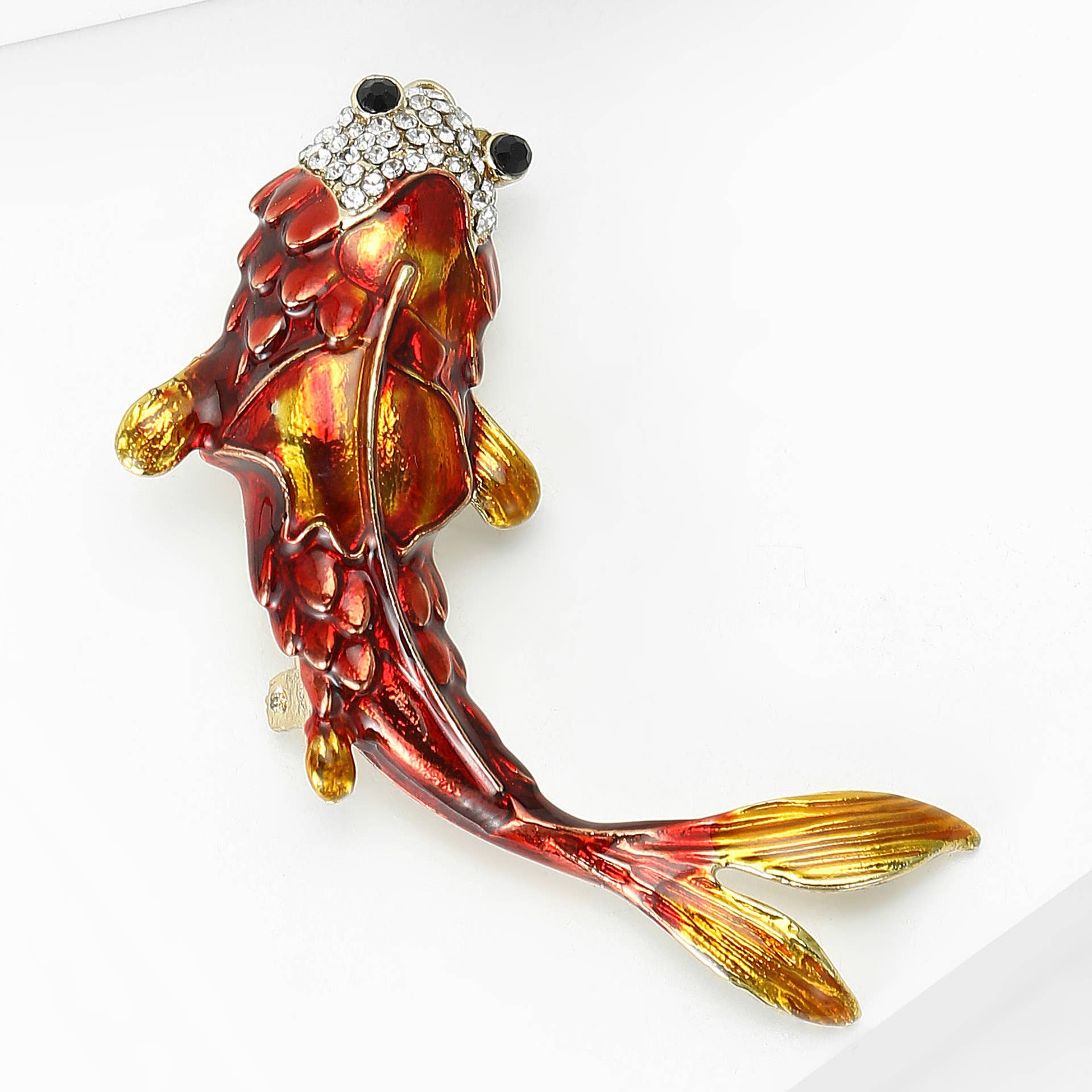 Koi Fish Brooch - Spiral Circle