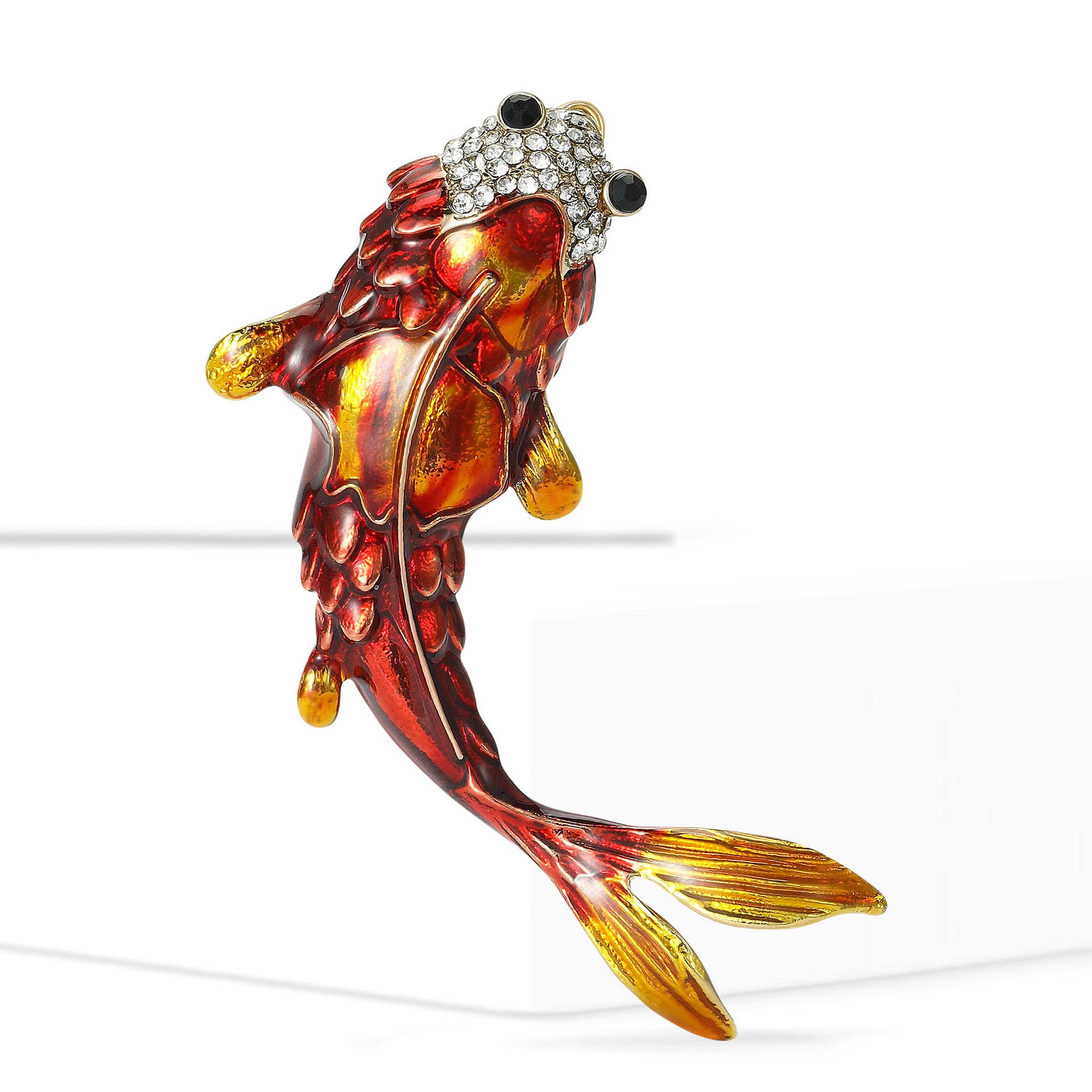 Koi Fish Brooch - Spiral Circle