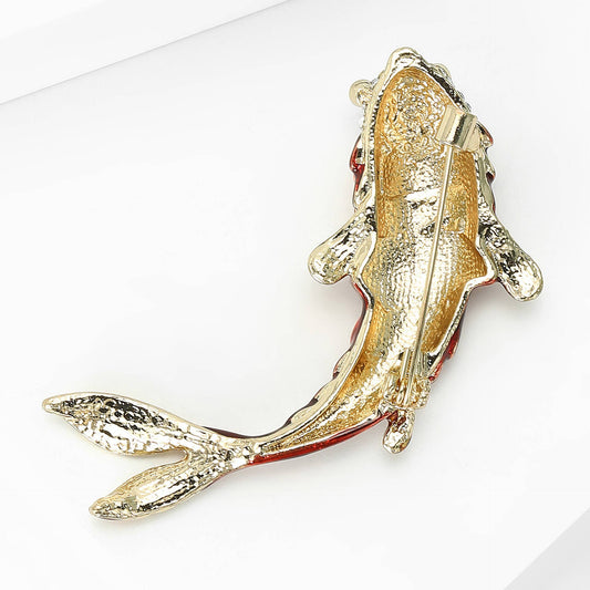 Koi Fish Brooch - Spiral Circle