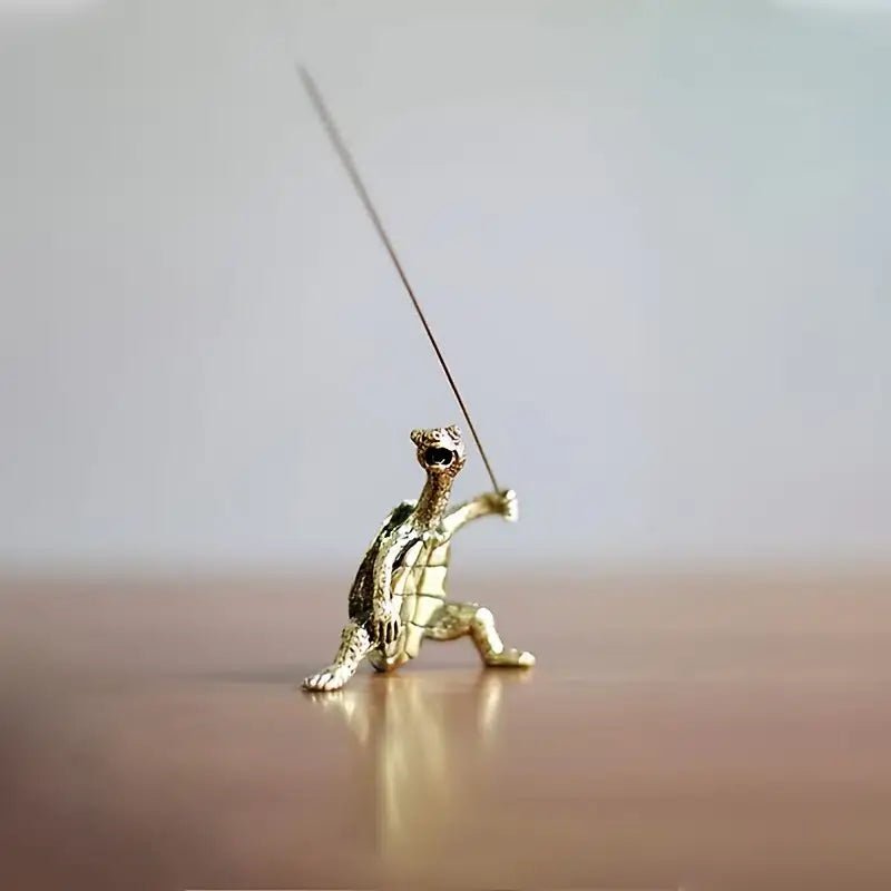 Kung Fu Turtle Incense Holder Bronze - Spiral Circle