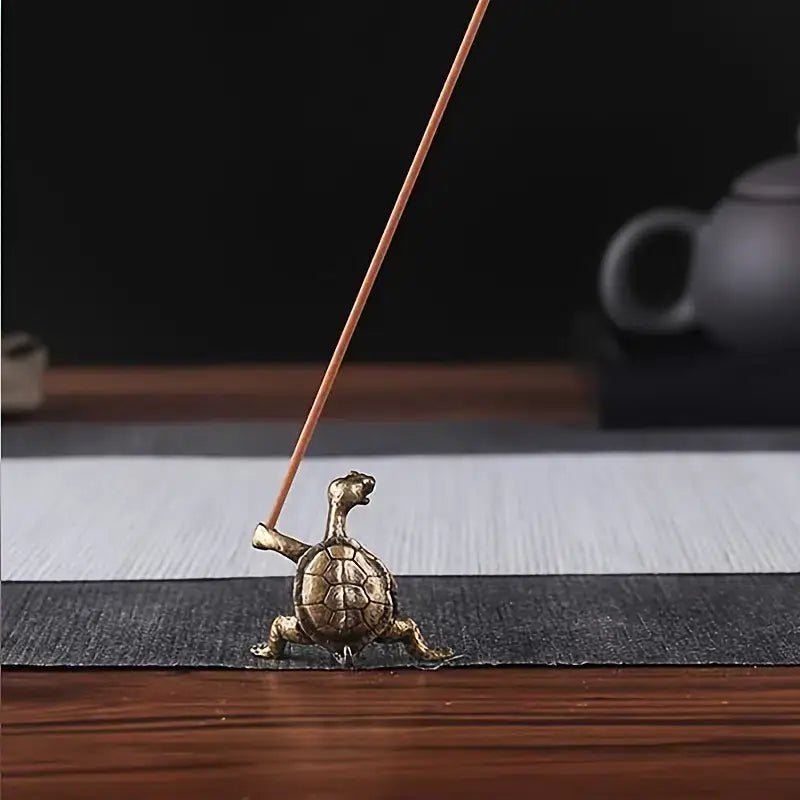 Kung Fu Turtle Incense Holder Bronze - Spiral Circle