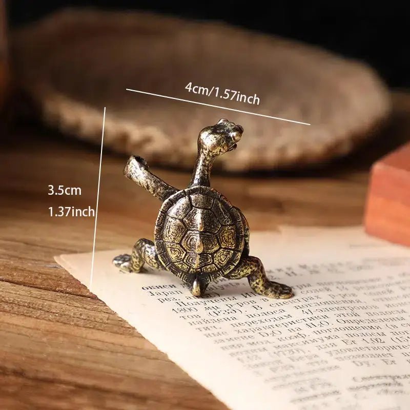 Kung Fu Turtle Incense Holder Bronze - Spiral Circle
