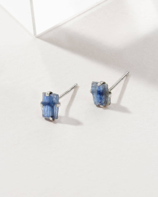 Kyanite Beauty Post Earrings | Sterling Silver - Spiral Circle