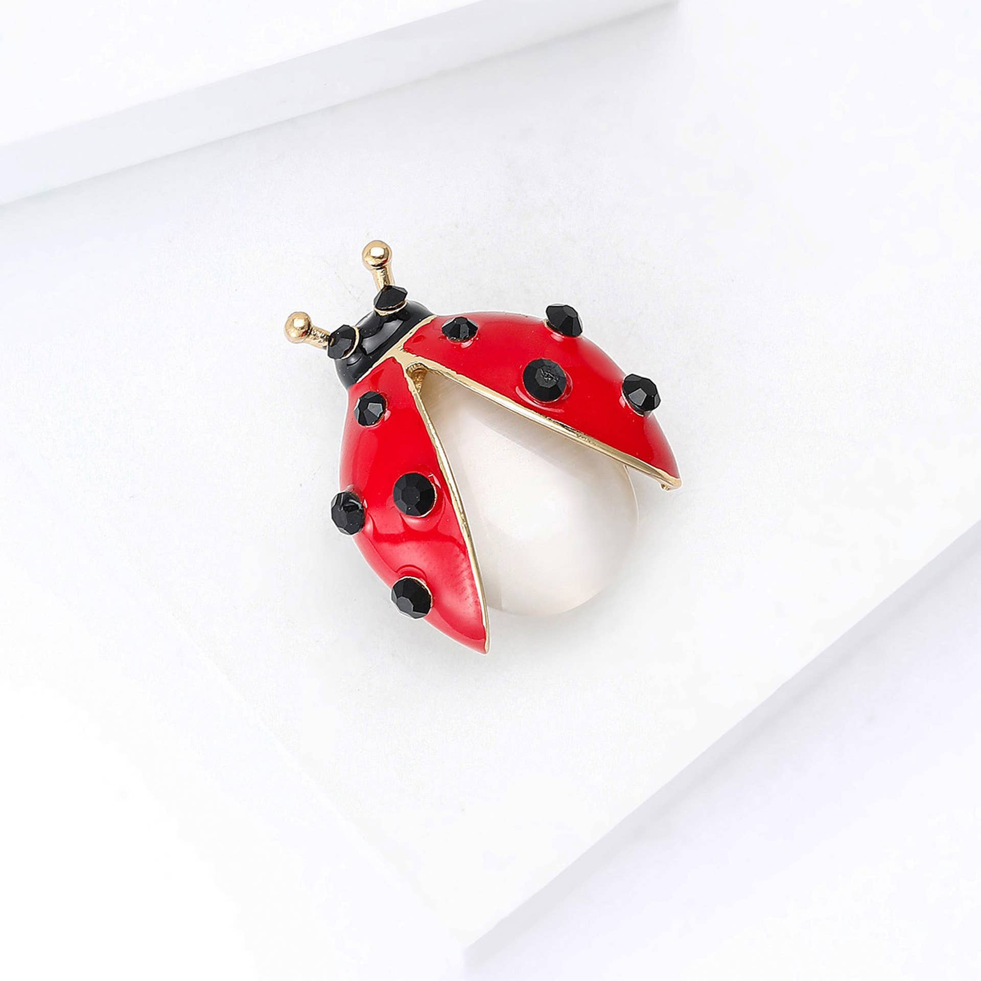 Ladybug Brooch - Spiral Circle