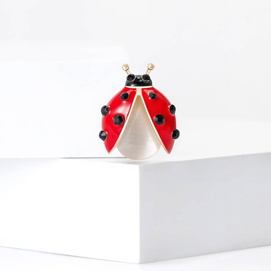 Ladybug Brooch - Spiral Circle