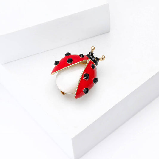 Ladybug Brooch - Spiral Circle