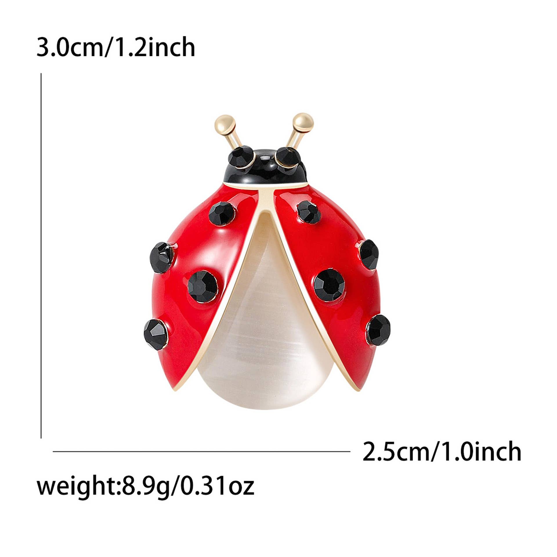 Ladybug Brooch - Spiral Circle