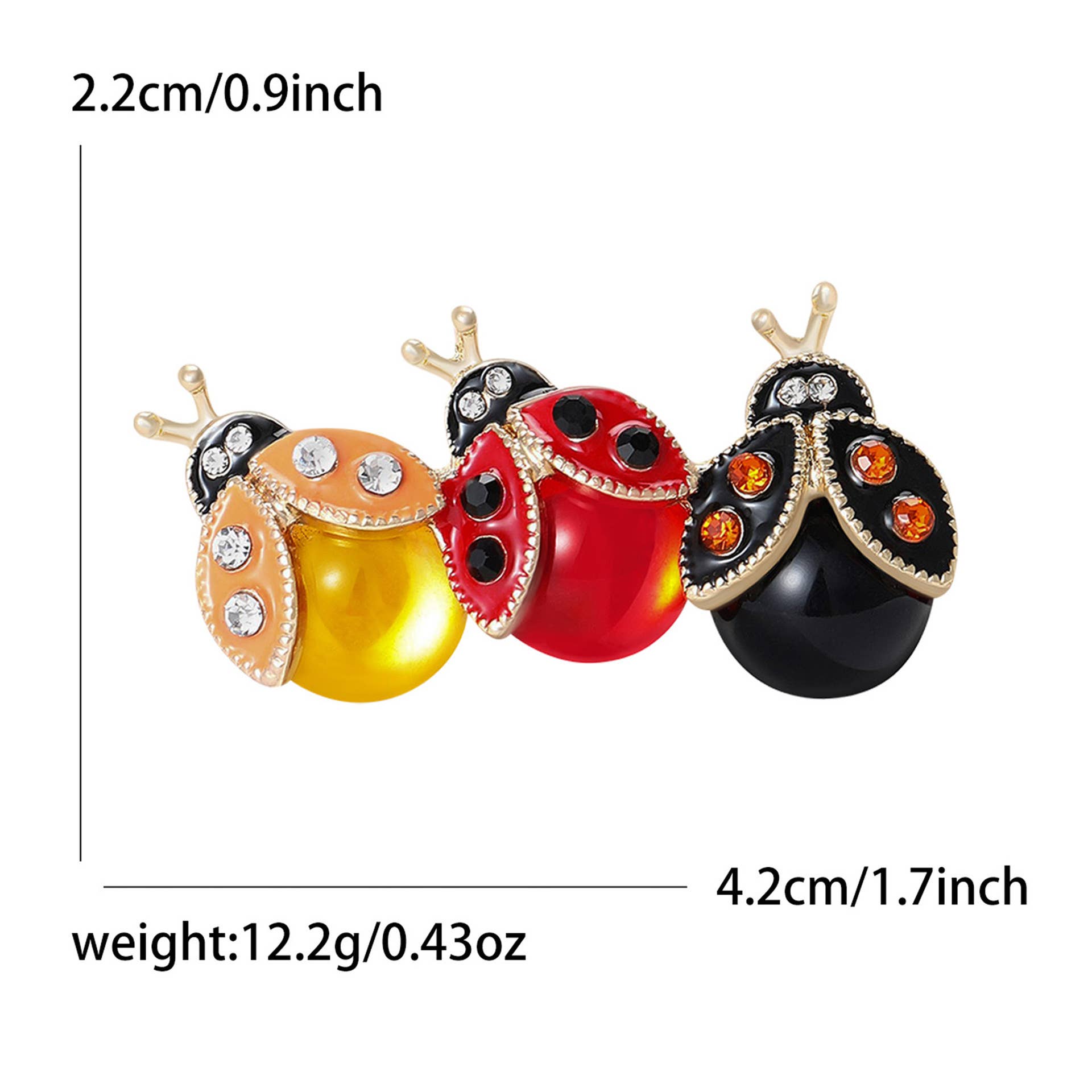 Ladybug Cluster Brooch - Spiral Circle