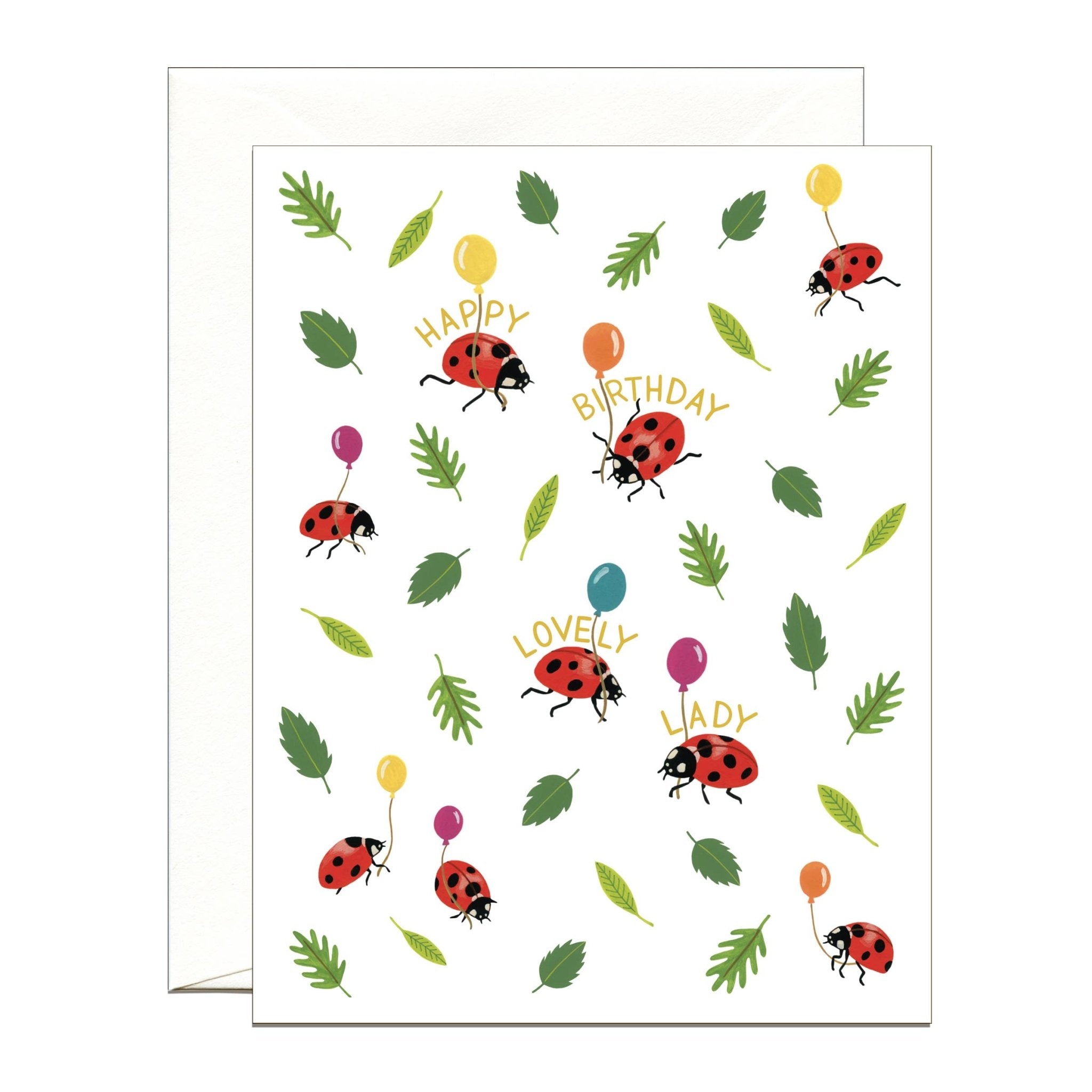 Ladybugs Birthday Card - Spiral Circle