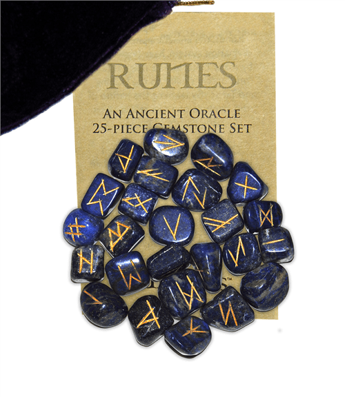 Lapis Gemstone Runes RSLAP - Spiral Circle