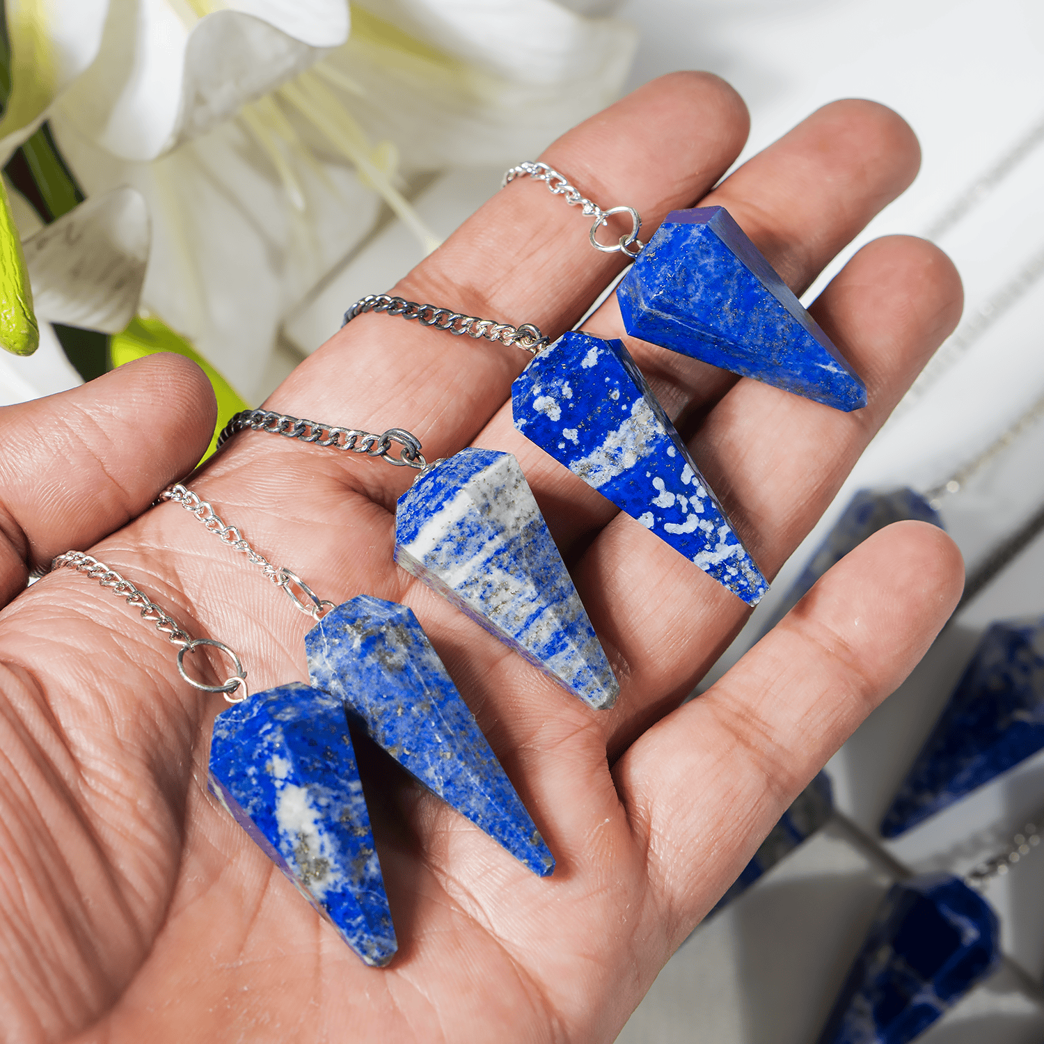 Lapis Lazuli Pendulum | Dowsing Pendulum | Reiki Crystal - Spiral Circle