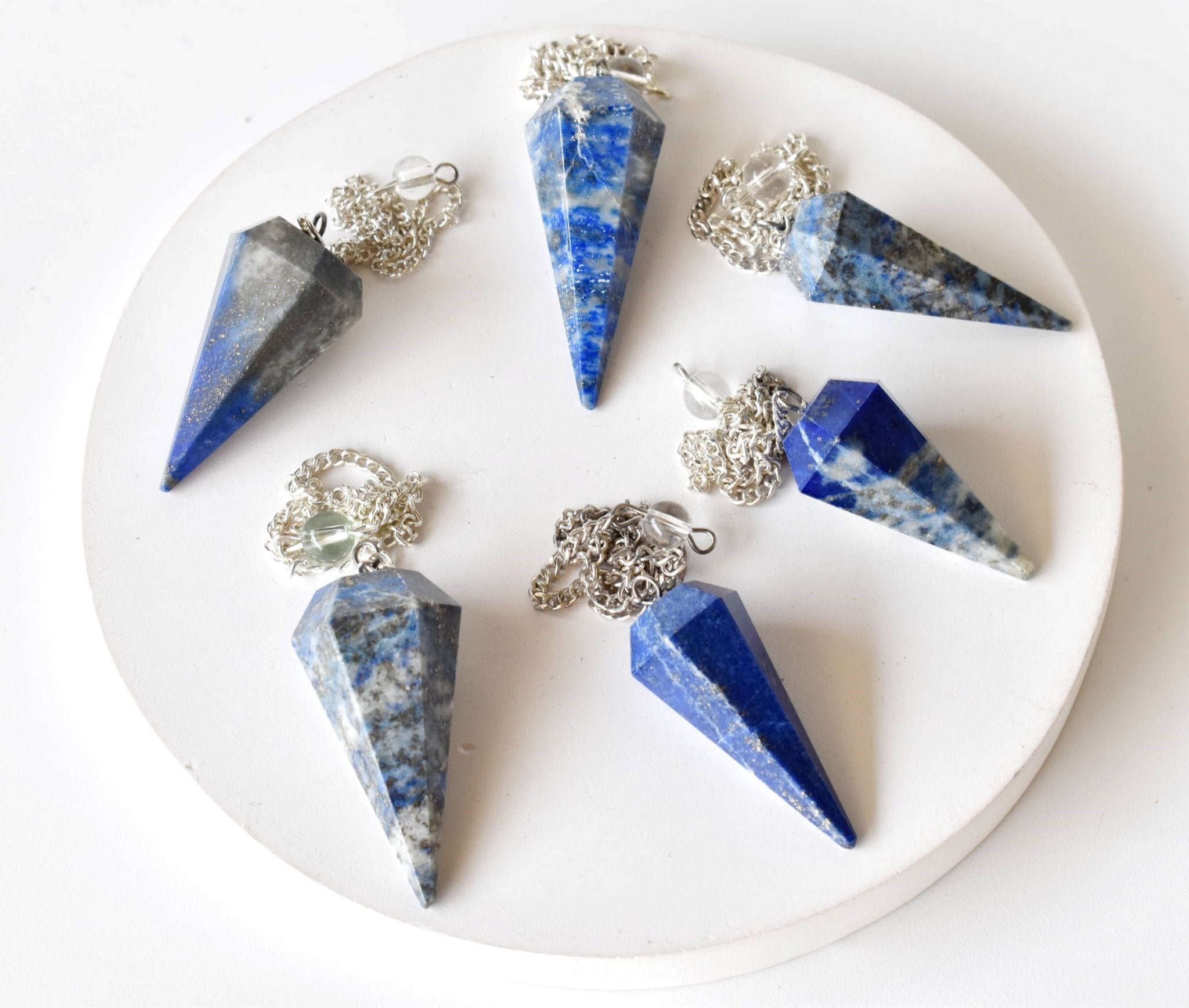 Lapis Lazuli Pendulum | Dowsing Pendulum | Reiki Crystal - Spiral Circle