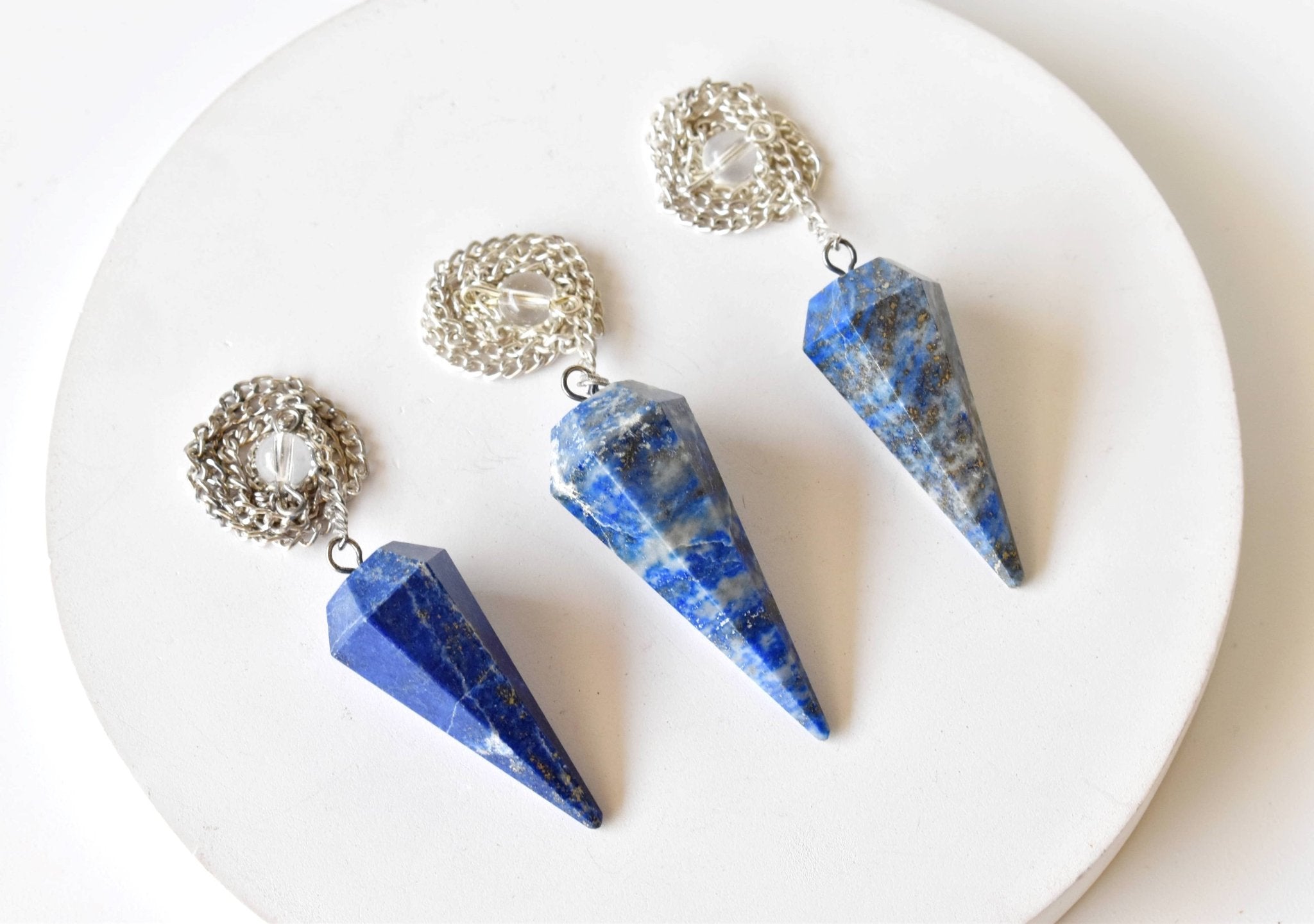 Lapis Lazuli Pendulum | Dowsing Pendulum | Reiki Crystal - Spiral Circle