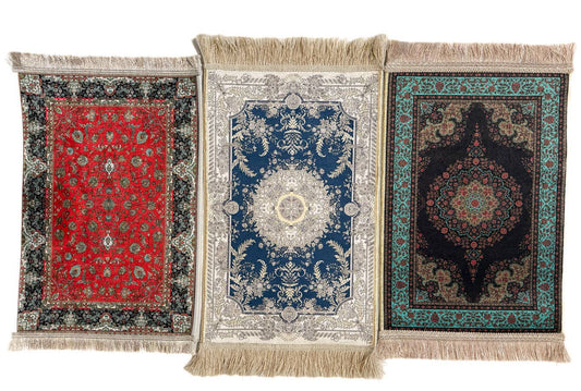 Large Turkish Rugs - 17" x 11.5" - Spiral Circle