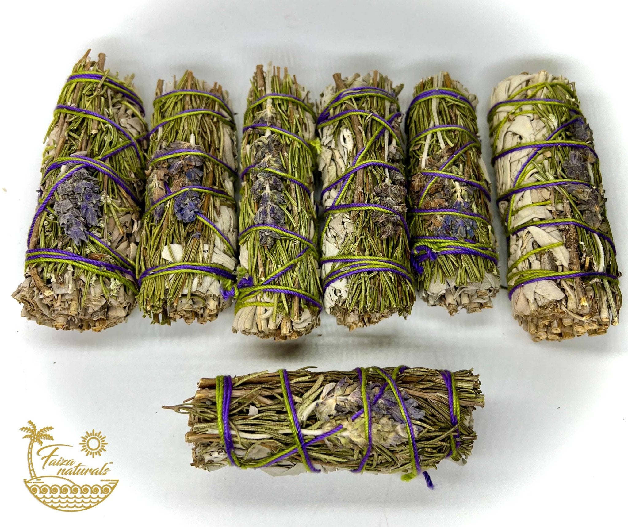 Lavender with Rosemary and White Sage Bundles - Spiral Circle