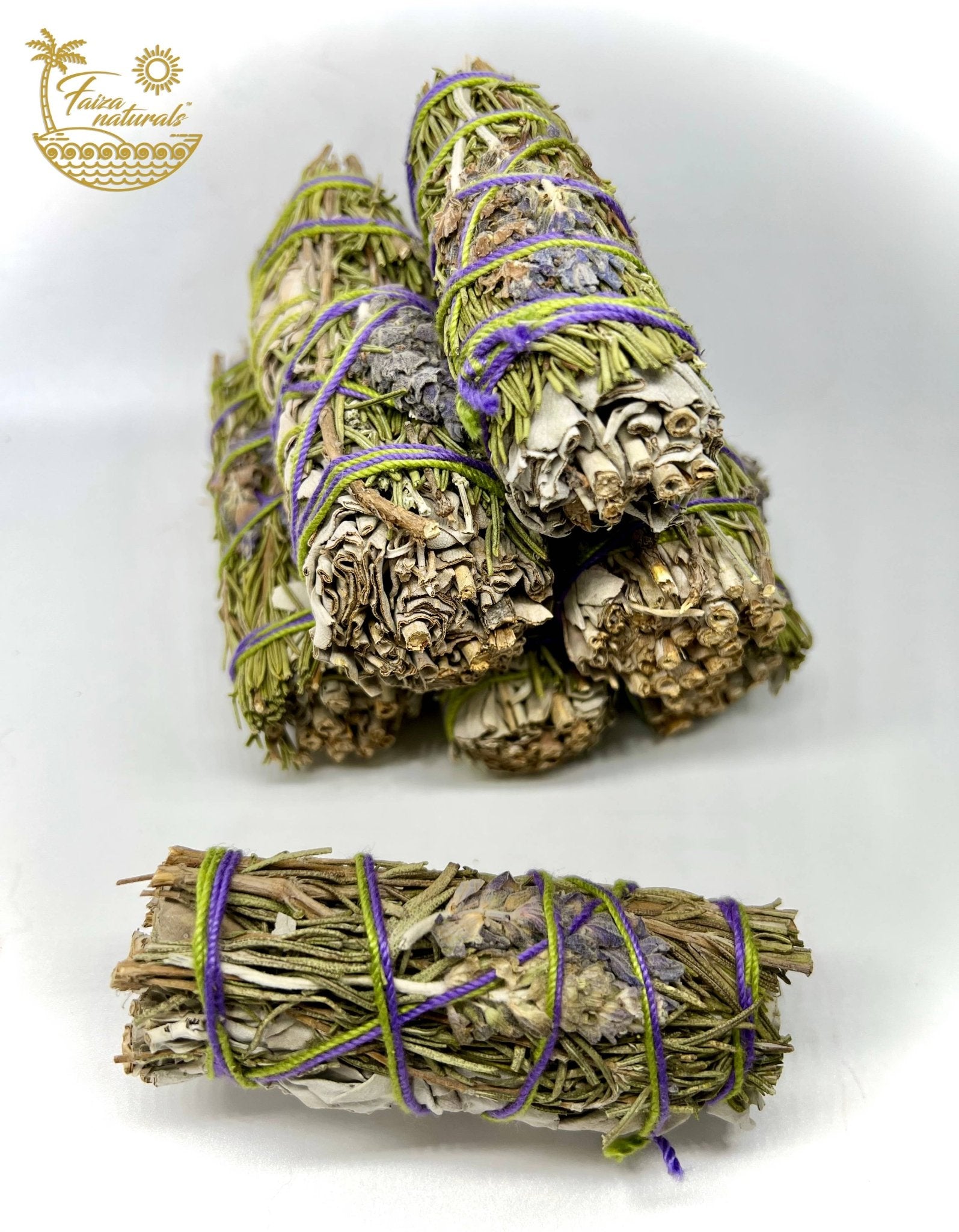 Lavender with Rosemary and White Sage Bundles - Spiral Circle