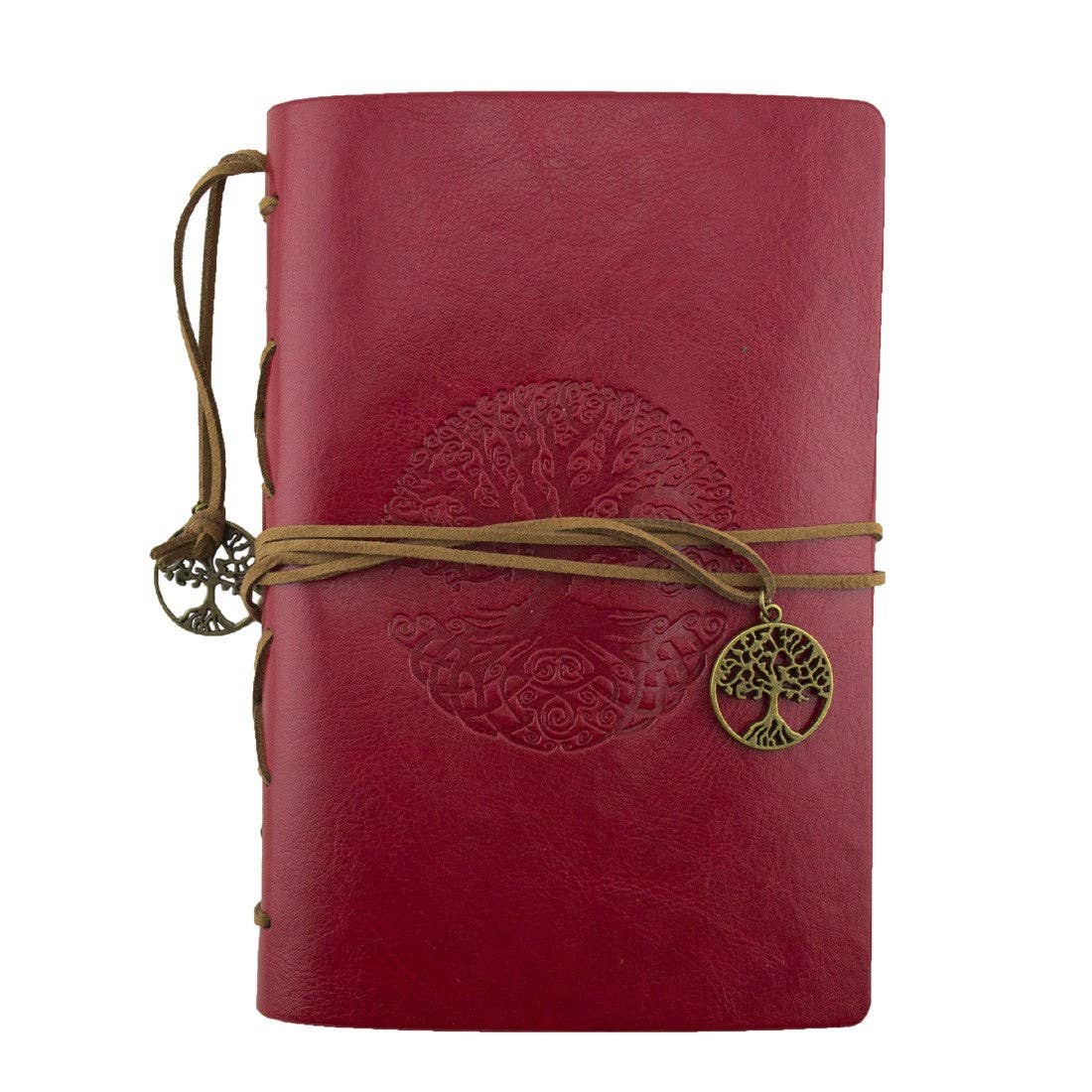 Leatherette Journal - Tree of Life - Red - Spiral Circle