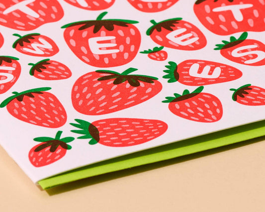 Letterpress Love & Friend Card—The Sweetest (Berry) - Spiral Circle