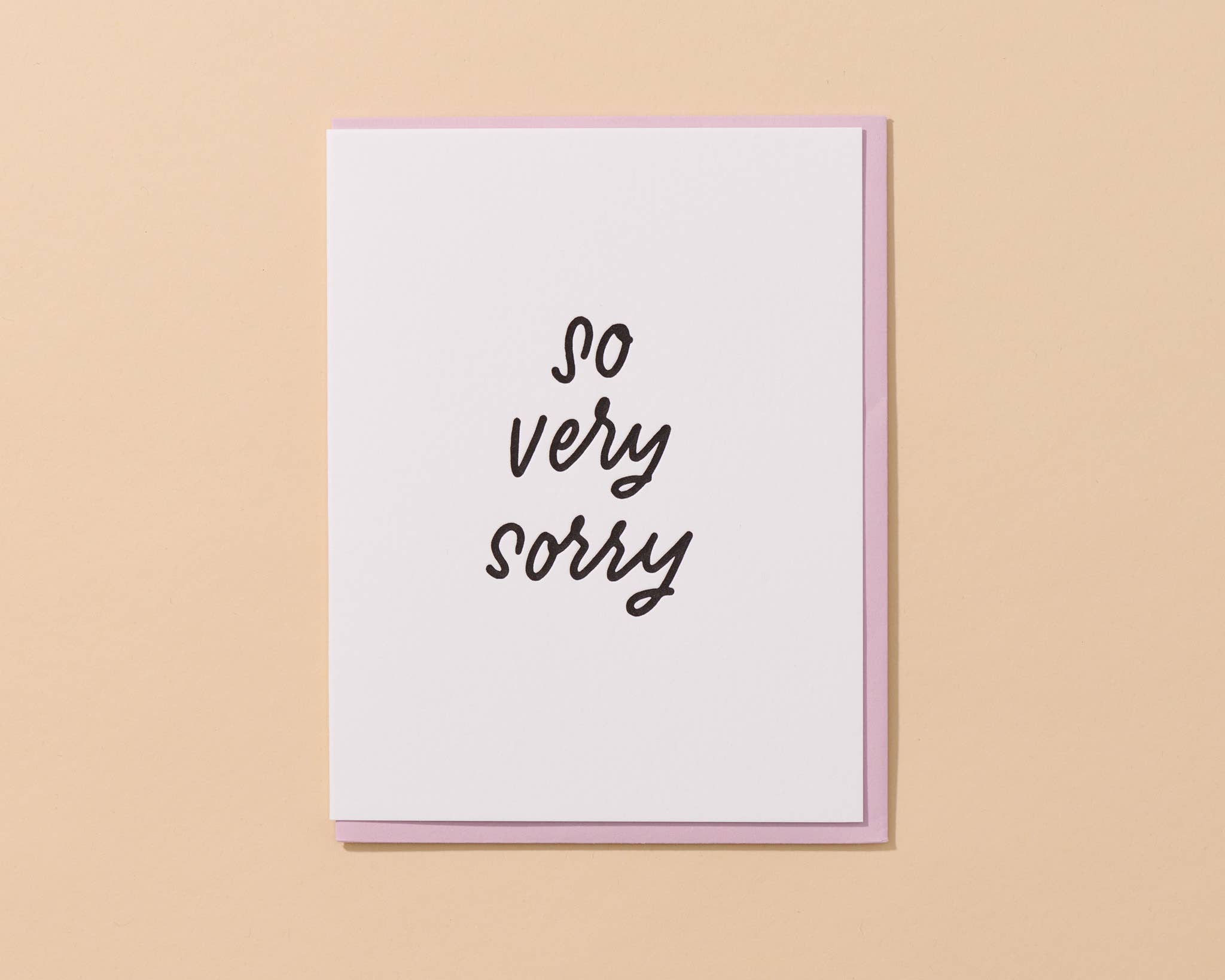 Letterpress Sympathy Card—So Very Sorry (Minimal, Simple) - Spiral Circle