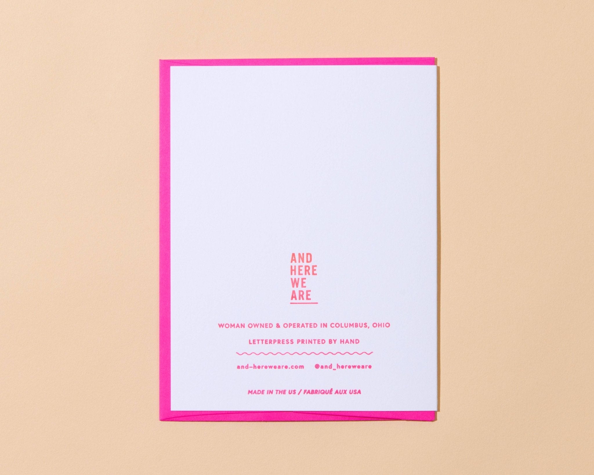 Letterpress Wedding Card—Weird & Wonderful (Color, Love) - Spiral Circle