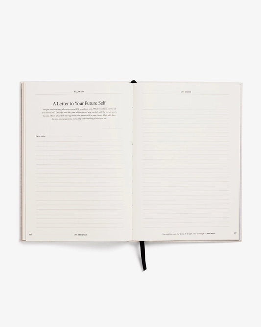 Life Designer Journal - 100+ Prompts For Self - Growth, Goals - Spiral Circle