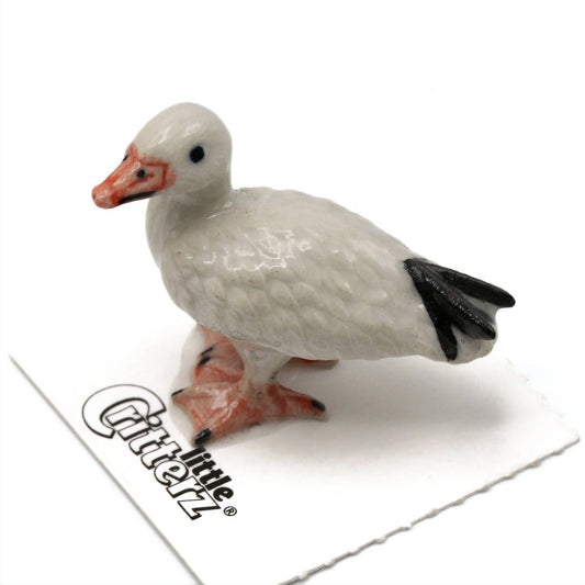 Light Snow Goose Porcelain Miniature - Spiral Circle