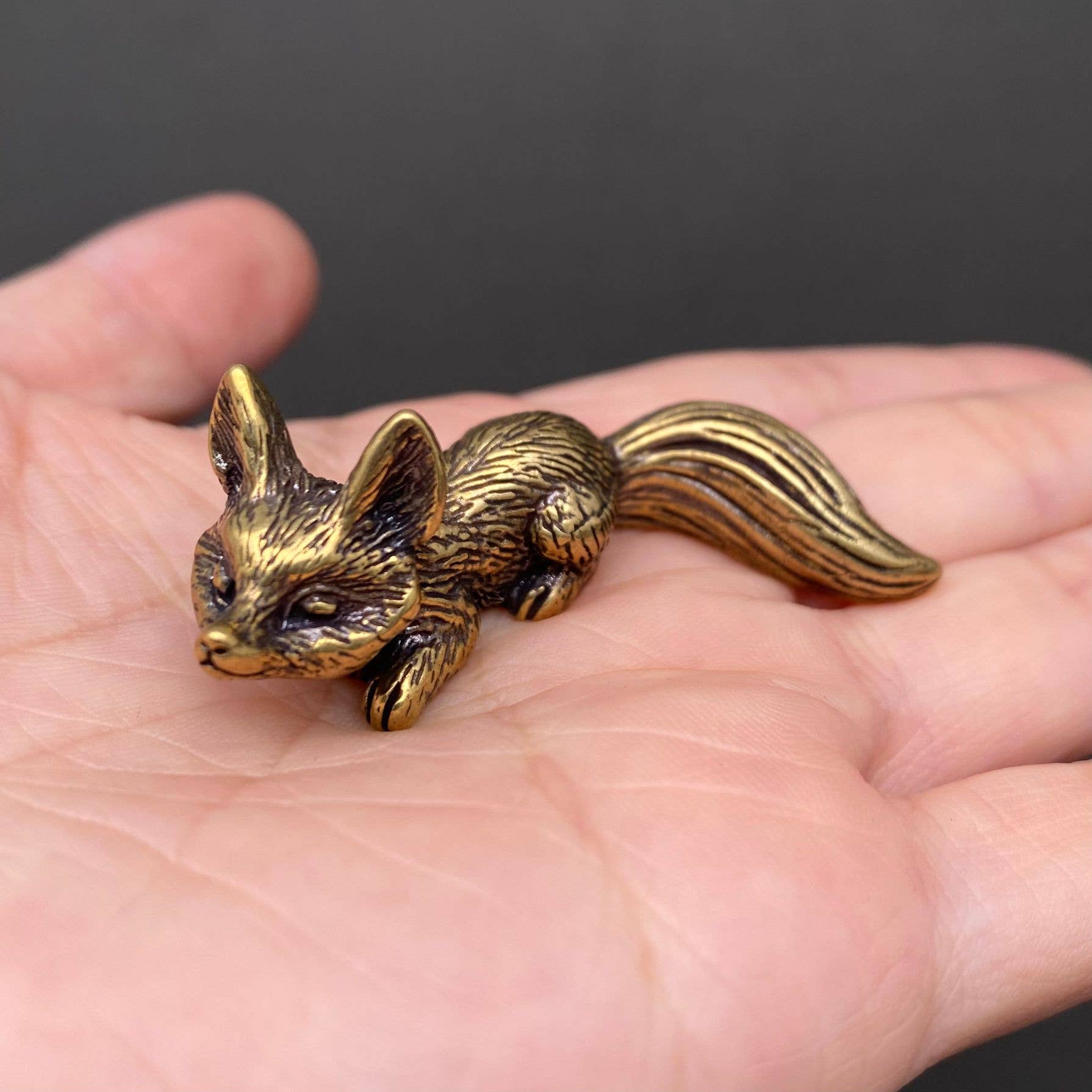 Lil Sneaky Fox | Brass Figurine - Spiral Circle