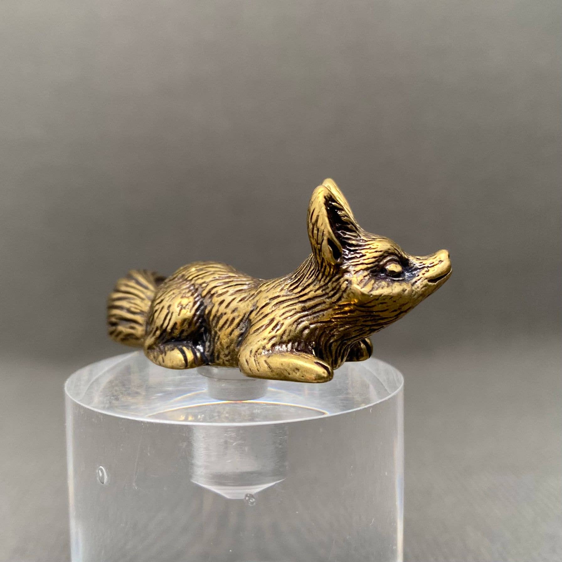 Lil Sneaky Fox | Brass Figurine - Spiral Circle