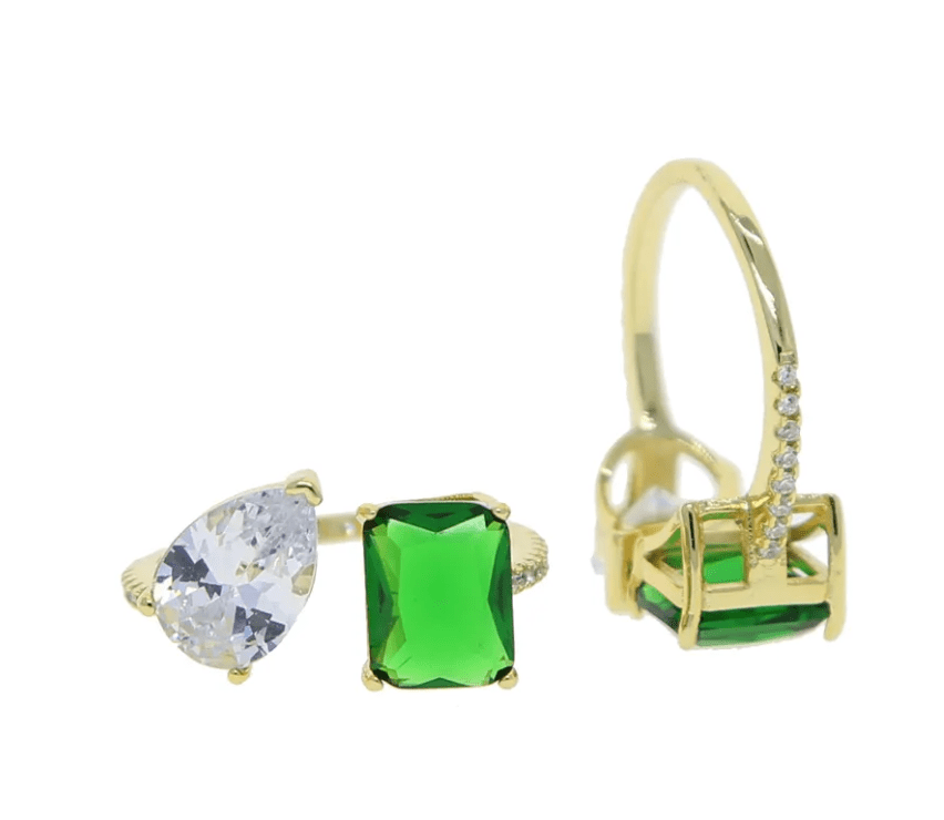 Lilly Collection - Beyond Finger ring - Open band - CZ Multi - Spiral Circle