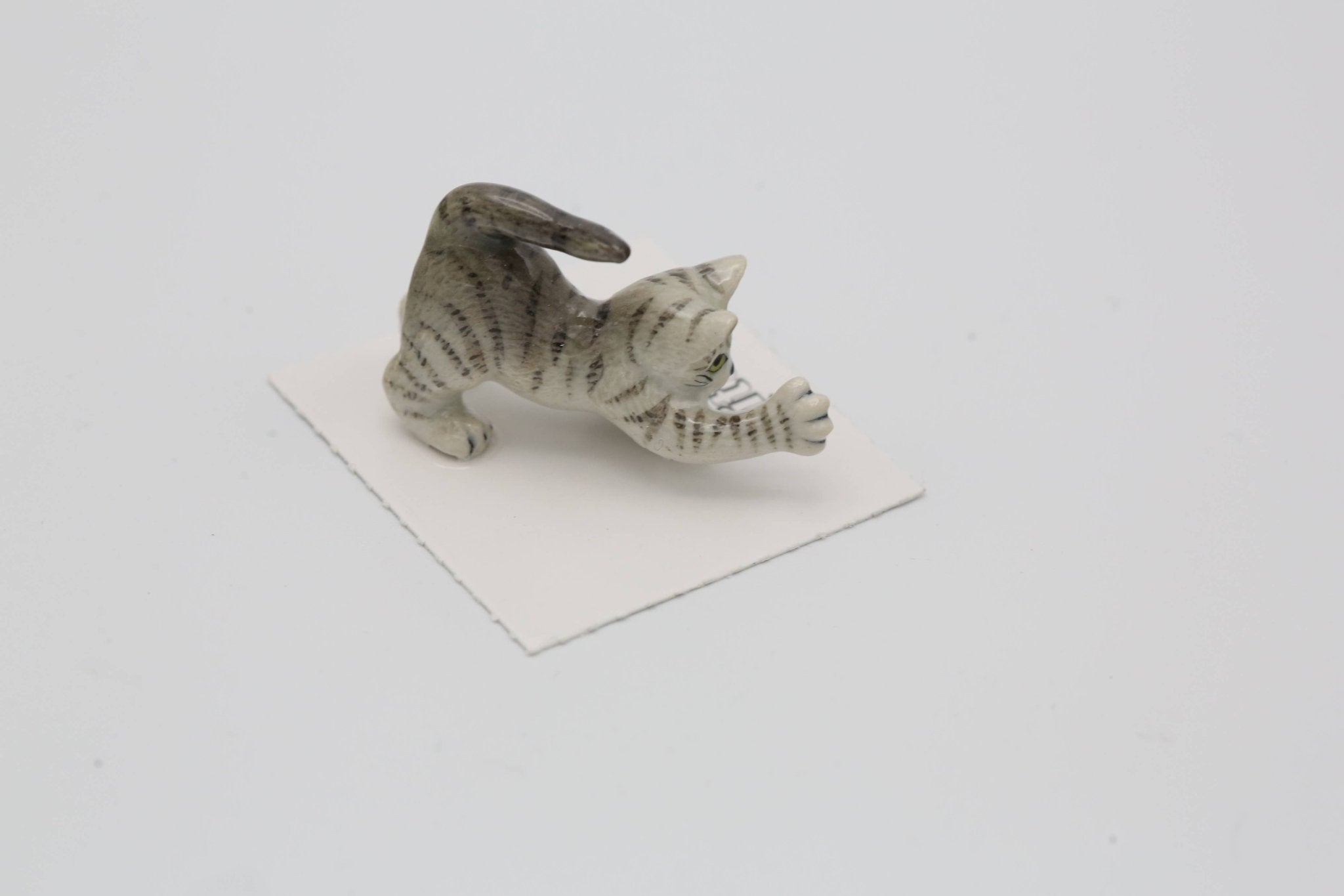 Lily Grey Tiger Kitten Porcelain Miniature - Spiral Circle