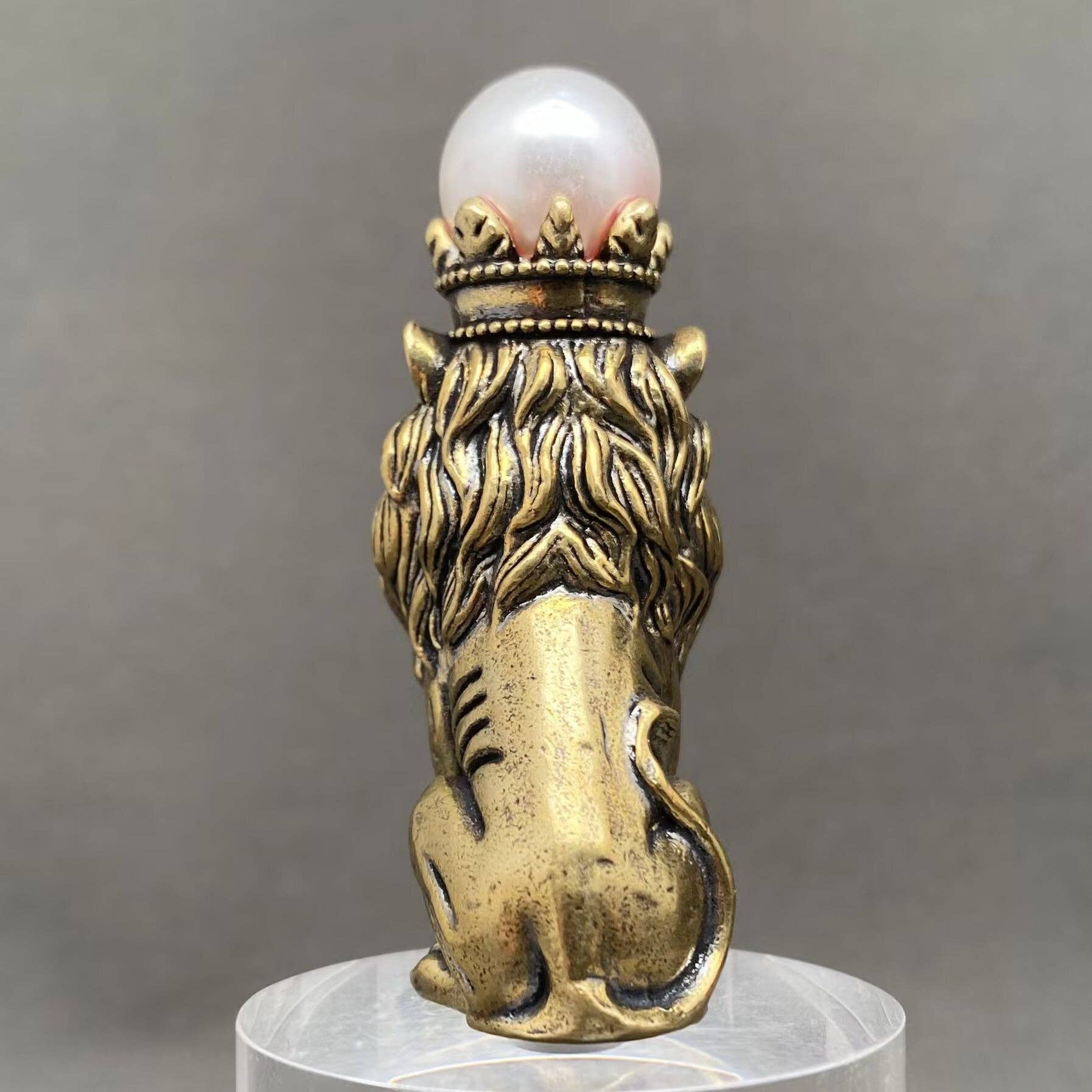 Lion Wearing A Crown | Brass Figurine - Spiral Circle