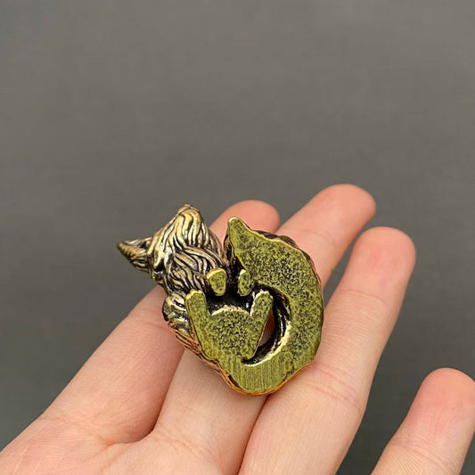 Little Fox | Brass Figurine - Spiral Circle