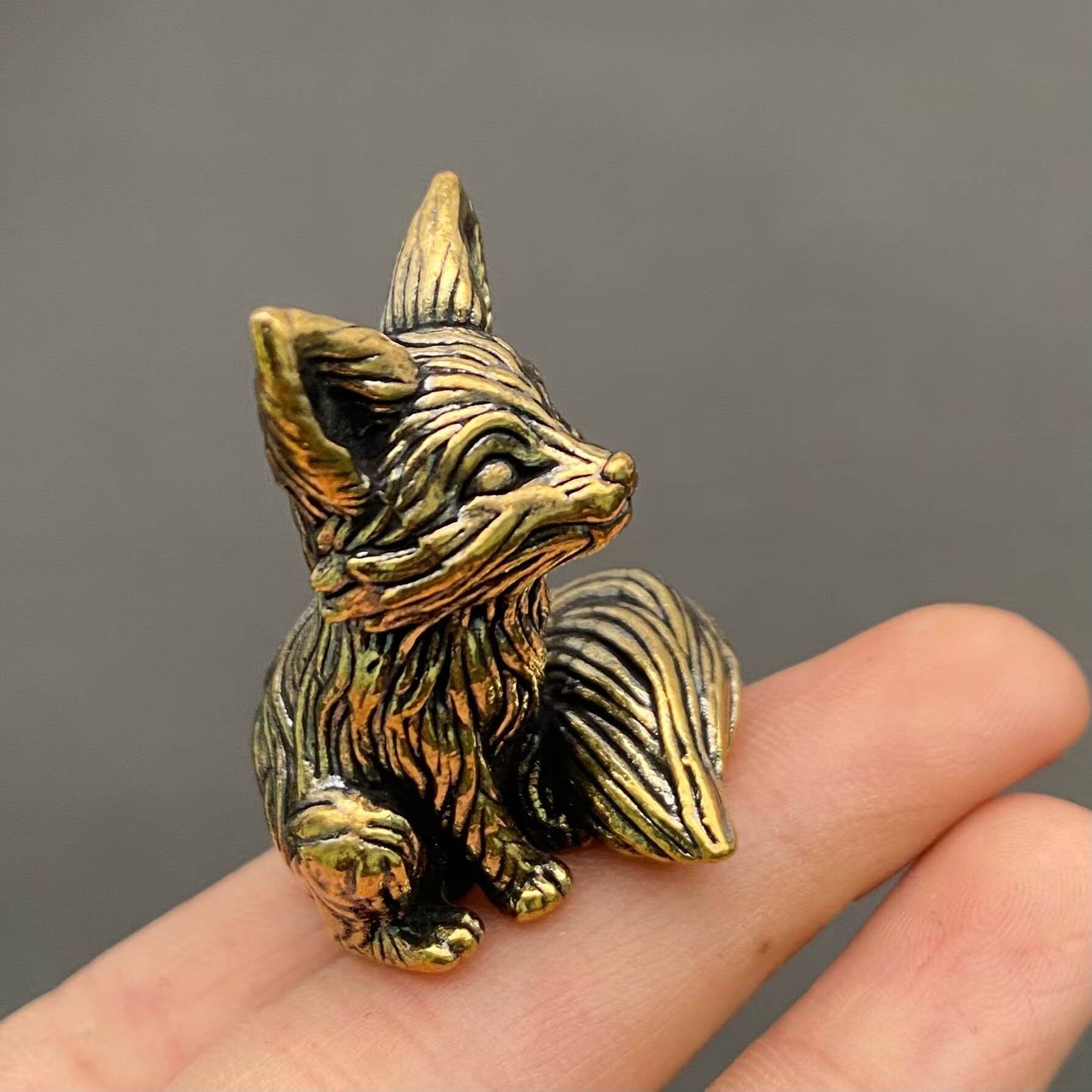 Little Fox | Brass Figurine - Spiral Circle